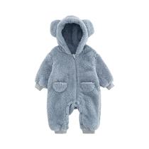 Macacão De Fleece Com Capuz Para Bebê Primavera Outono Manga Longa Para Meninos E Meninas Roupas De