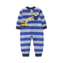 Macacão De Fleece Com Estampa De Urso Unissex Para Bebês Com Zíper Roupas De Primavera E Outono 9-24