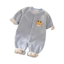 Macacão De Fleece Dupla Face Para Bebês Meninos E Meninas, Manga Longa, Calças Longas, Estampa De Macacão De Fleece Dupla Face Para Bebês Meninos E Meninas, Manga Longa, Calças Longas, Estampa De