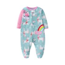 Macacão De Fleece Unissex Para Bebês Com Estampa De Unicórnio 0-12M, Roupa Para Recém-Nascidos E