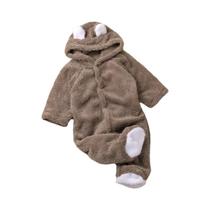 Macacão de Inverno Infantil com Manga Longa - Ursinho de Desenho Animado para Bebês, Meninas e Meninos