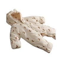 Macacão De Inverno Para Bebê Recém-Nascido Em Algodão Espesso Com Cobertura Para Os Pés, Roupa De