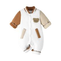 Macacão De Lã Tricotado Com Estampa De Urso Para Bebê Menino, Manga Comprida, Para Outono/inverno. Macacão De Lã Tricotado Com Estampa De Urso Para Bebê Menino, Manga Comprida, Para Outono/inverno.