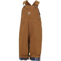 Macacão de lona Carhartt, forrado de flanela, para bebês e meninos, marrom Macacão de lona Carhartt, forrado de flanela, para bebês e meninos, marrom