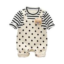 Macacão De Manga Longa Com Estampa De Bolinhas Para Bebês, Meninos E Meninas, Roupas De Primavera E Macacão De Manga Longa Com Estampa De Bolinhas Para Bebês, Meninos E Meninas, Roupas De Primavera E