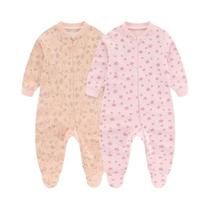 Macacão De Manga Longa Com Zíper Para Bebês Meninos E Meninas De 0 a 12 Meses, 100% Algodão,