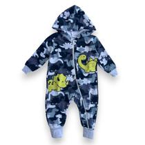 Macacão De Moletom Menino Dinossauro Brandili Macacão De Moletom Menino Dinossauro Brandili