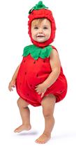 Macacão de Morango para Bebê - Fantasia Infantil (0-2 anos)