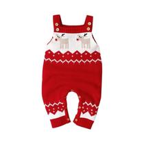 Macacão de Natal de Malha de Rena - Unissex para Recém-nascidos Macacão de Natal de Malha de Rena - Unissex para Recém-nascidos