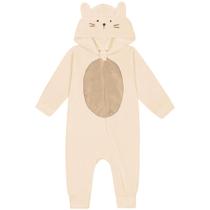 Macacão de pelo rosa bebê coração com capuz Kiko Baby Macacão de pelo rosa bebê coração com capuz Kiko Baby