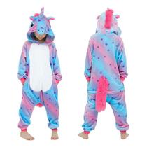 Macacão de pijama Kigurumi Stitch azul, cosplay, flanela de pelúcia