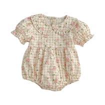 Macacão De Princesa Para Bebê Com Flores Cor-de-Rosa, Conjunto Combinando Para Irmãs, Vestido De