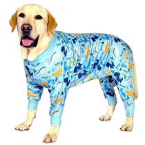Macacão de Recuperação Pós-Cirúrgica para Cães PriPre Azul Dinossauro 2XL