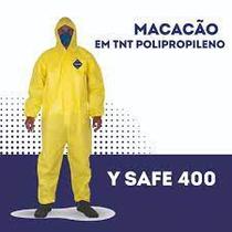 Macacao De Segurança Amarelo C/CAPUZ 60GRAMAS Proteção Quimica Epi Segurança - ympulse