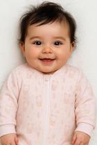 Macacão de Soft com Zíper da Gola à Perna Confortável Para Bebê Ursinha Bailarina