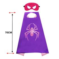 Macacão de Super-heroína Roxo para Meninas - Fantasia Cosplay de Halloween com Capa