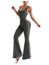 Macacão de treino Verdusa Cheetah Print, roupas de ginástica para ioga, mulheres