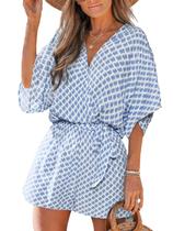 Macacão de Uma Peça CUPSHE com Estampa Boho e Amarração Tamanho L Macacão de Uma Peça CUPSHE com Estampa Boho e Amarração Tamanho L