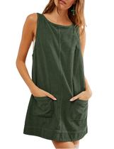 Macacão de veludo cotelê Dress Hooever para mulheres, verde escuro, tamanho XS Macacão de veludo cotelê Dress Hooever para mulheres, verde escuro, tamanho XS