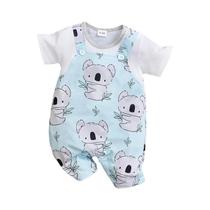 Macacão De Verão De Manga Curta Para Bebês, Meninos E Meninas, 0-18 Meses, Estampa De Desenho Macacão De Verão De Manga Curta Para Bebês, Meninos E Meninas, 0-18 Meses, Estampa De Desenho