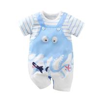Macacão De Verão Para Bebê Menino E Menina De 0 a 18 Meses, Estampa De Polvo, Roupa De Alça Curta E