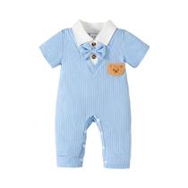 Macacão De Verão Para Bebê Menino Recém-Nascido Com Design De Cervo Fofo, Manga Curta, Roupas Para