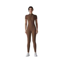 Macacão De Yoga Feminino De Secagem Rápida E Respirável, Ajuste Justo, Com Zíper Discreto E Manga Macacão De Yoga Feminino De Secagem Rápida E Respirável, Ajuste Justo, Com Zíper Discreto E Manga