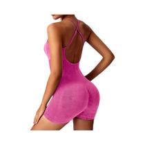 Macacão De Yoga Feminino Sem Costura Com Alças, Efeito Areia, Elástico, Para Ginástica, Pilates,