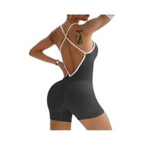Macacão De Yoga Sem Costura Para Mulheres Com Alças Finas E Sutiã Almofadado, Conjunto De Academia
