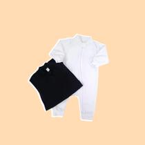 Macacão de Zíper Black White