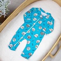 macacão de zíper para bebê menino estampado 100 algodão