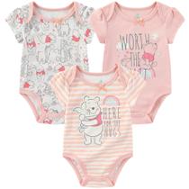 Macacão Disney Winnie The Pooh, pacote com 3 unidades, para meninas recém-nascidas Macacão Disney Winnie The Pooh, pacote com 3 unidades, para meninas recém-nascidas