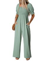 Macacão Dokotoo 2025, outono, mangas com babados, verde maternidade Macacão Dokotoo 2025, outono, mangas com babados, verde maternidade