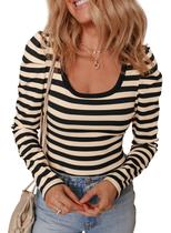 Macacão Dokotoo Sexy Listrado com Decote Quadrado Tummy Control