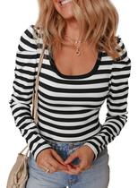 Macacão Dokotoo Sexy Women Fall Listrado Tummy Control Preto