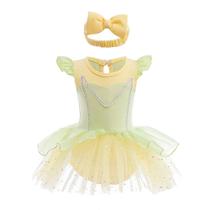 Macacão Dressy Daisy Frog Princess Baby Girl com faixa de cabeça 3-6M