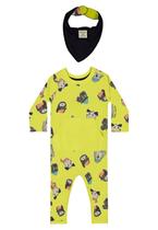 Macacão e Babador em Meia Malha para Bebê Menino Quimby