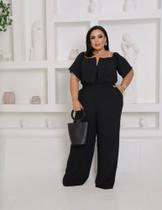 Macacão Elegância social Duna forrado PLUS size super chique e charmoso para qualquer ocasião
