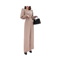 Macacão Elegante Com Decote Em V E Cintura Alta Para Mulheres, Estilo Casual De Verão Para
