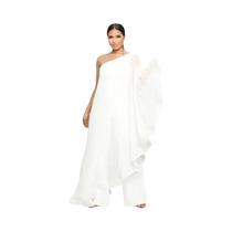 Macacão Elegante De Chiffon Com Um Ombro E Pernas Largas Para Mulheres, Ideal Para Festas E