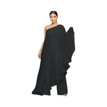 Macacão Elegante De Chiffon Com Um Ombro E Pernas Largas Para Mulheres, Roupa De Festa De