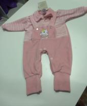 Macacão em Plush manga longa bordado Rosa em detalhes branco feminino Tamanho M Macacão em Plush manga longa bordado Rosa em detalhes branco feminino Tamanho M