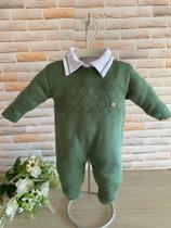 Macacão em tricot + body em algodão Charles - Dinhos baby