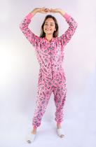 Macacão em ultrasoft fleece com abertura nas costas