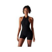 Macacão Esportivo Feminino Sexy Sem Costas Com Efeito Empina Bumbum, Sem Mangas, Com Zíper, Para