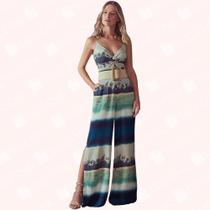 Macacão Estampado Busto Torcido - Moda Casual Chic