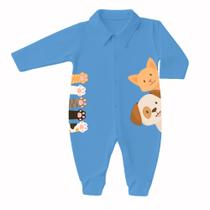 Macacão Estampado Suedine Roupas de Bebê Meninos e Meninas