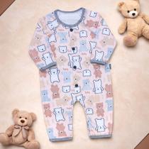 Macacão Estampado Ursinhos Baby Bege - Suavidade Total Cor:BegeTamanho:6-9M Macacão Estampado Ursinhos Baby Bege - Suavidade Total Cor:BegeTamanho:6-9M