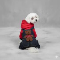 Macacão Estilo Jeans Pet Cachorro Roupa Poliéster Cão Gato Macacão Estilo Jeans Pet Cachorro Roupa Poliéster Cão Gato