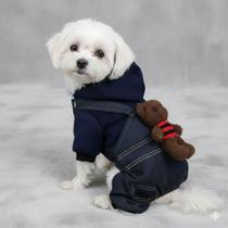 Macacão Estilo Jeans Pet Cachorro Roupa Poliéster Cão Gato Macacão Estilo Jeans Pet Cachorro Roupa Poliéster Cão Gato